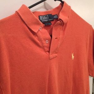 Men’s custom fit orange polo - size L
